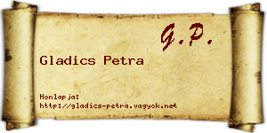 Gladics Petra névjegykártya